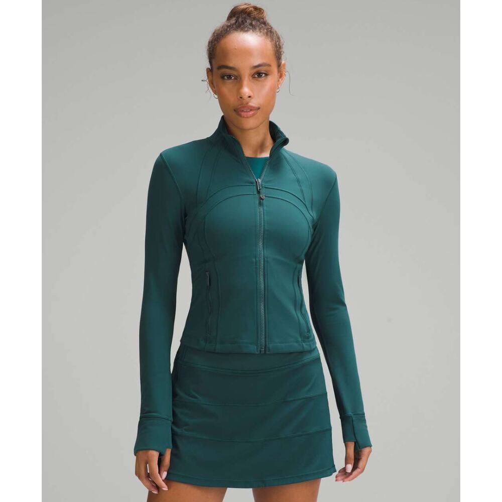 Lululemon Cropped Define Jacket & Pace Rival Skirt Long in Storm Teal, Size 6/2L